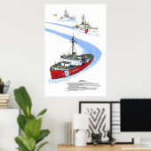 Affiche historique de la CGC Mackinaw WAGB-83 (Bureau à domicile)
