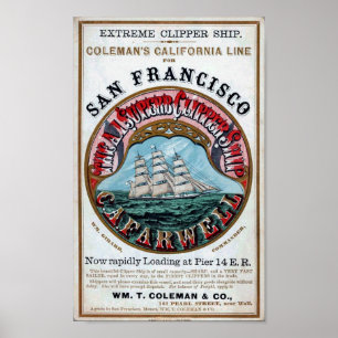 Affiche historique du repro de C.A.FARWELL Clipper