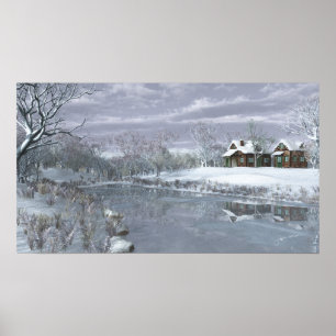 Affiche Hiver au Lac