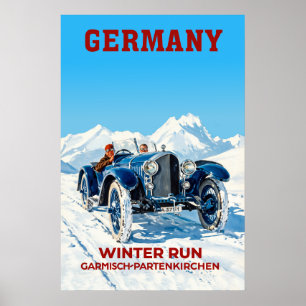 Affiche hivernale de Garmisch PartenKirchen en All