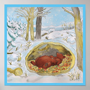 Affiche hivernale de l'ours