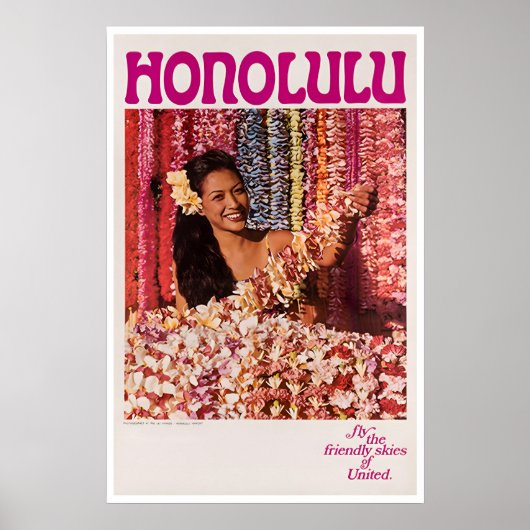 Affiche Honolulu Hawaï Voyage Art Impression Hawaï (Devant)