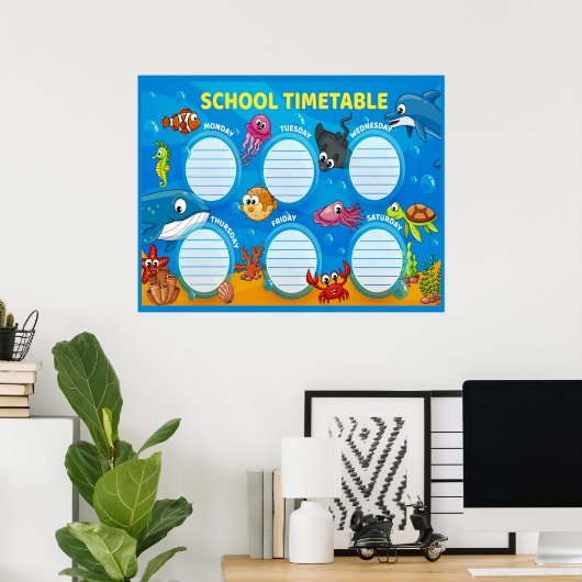 Affiche horaire de l'école (Bureau à domicile)