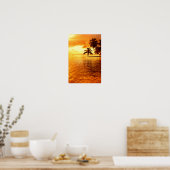 Affiche horizontale du coucher du soleil de palmie (Cuisine)