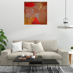 Affiche Hout - gestructureerde geometrische vormen Poster