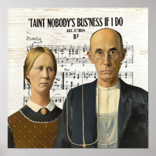 Affiche humoristique American Gothic