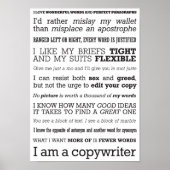 Affiche 'I am a copywriter' (Devant)