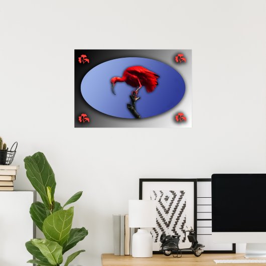 Affiche Ibis rouge (Bureau à domicile)