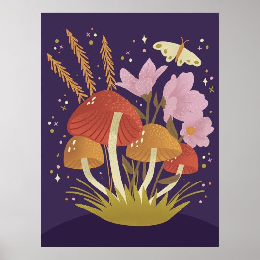 Affiche illustrant le champignon forestier (Devant)