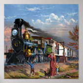Affiche illustrant le train vintage (Devant)