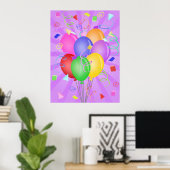 Affiche illustrant les ballons de fête (Bureau à domicile)
