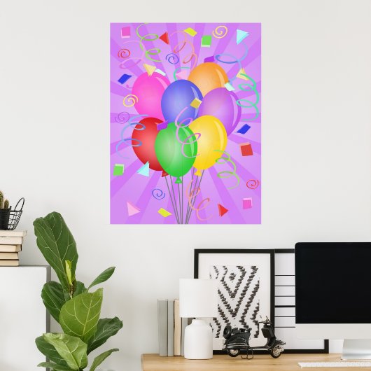 Affiche illustrant les ballons de fête (Bureau à domicile)