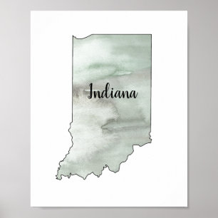 Affiche illustrant l'état de l'Indiana