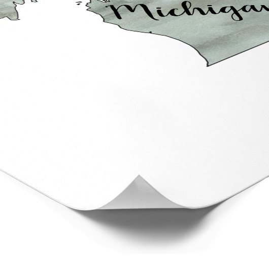 Affiche illustrant l'état du Michigan (Coin)