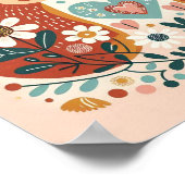 Affiche illustration folk art motif « écureuils » (Coin)