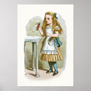 Affiche illustrative vintage Alice au pays des mer