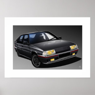 Affiche illustrée Citroen BX 16V