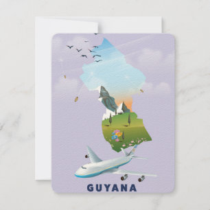 affiche illustrée de la carte au Guyana