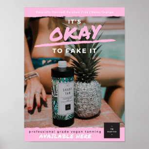 Affiche impatiemment louche - rose marqué