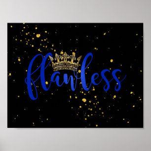 Affiche impeccable de bleu et d'or
