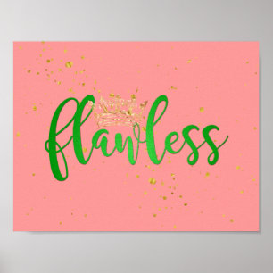 Affiche impeccable de rose et de vert