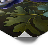 Affiche Impression Artistique Fleurs Anémone Bleue (Coin)