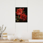 Affiche Impression Artistique Fleurs d'Azalée Roug (Cuisine)