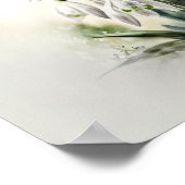 Affiche Impression Artistique Fleurs de Neige Blan (Coin)
