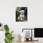 Affiche Impression d'Art de Chien Terrier Tibétain (Bureau à domicile)