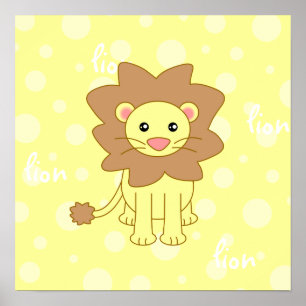 Affiche / Impression de bébé lion mignon