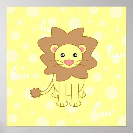 Affiche / Impression de bébé lion mignon (Devant)
