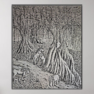 Affiche Impression Noir & Blanc Mythe du Cheval