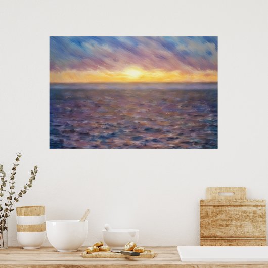 Affiche Impressionniste d'Art de la Plage au Couch (Cuisine)