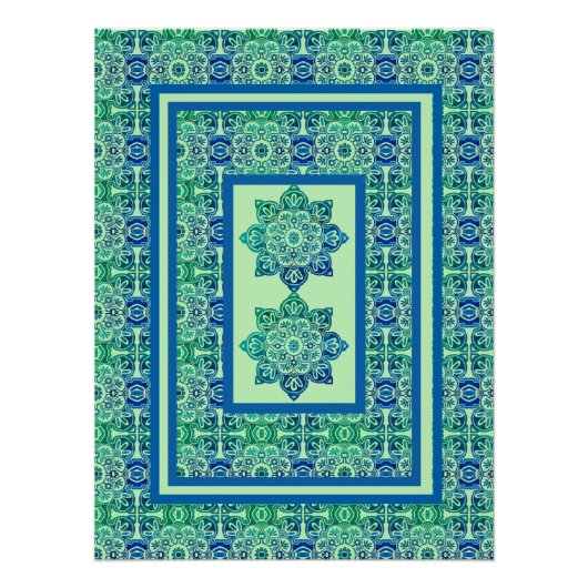 Affiche imprimable bleu et vert (Devant)
