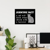 Affiche imprimée drôle Chat Marteau Humour (Bureau à domicile)