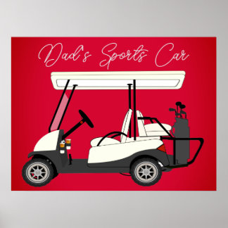 Affiche imprimée du chariot de golf de la voiture 