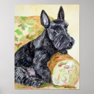 Affiche imprimée écossaise Terrier