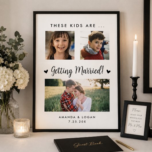 Affiche imprimée pour mariage d'enfants
