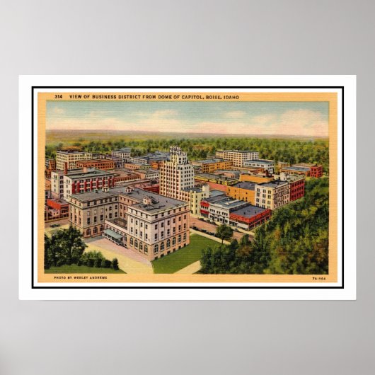 Affiche imprimée vintage de Boise Idaho (Devant)