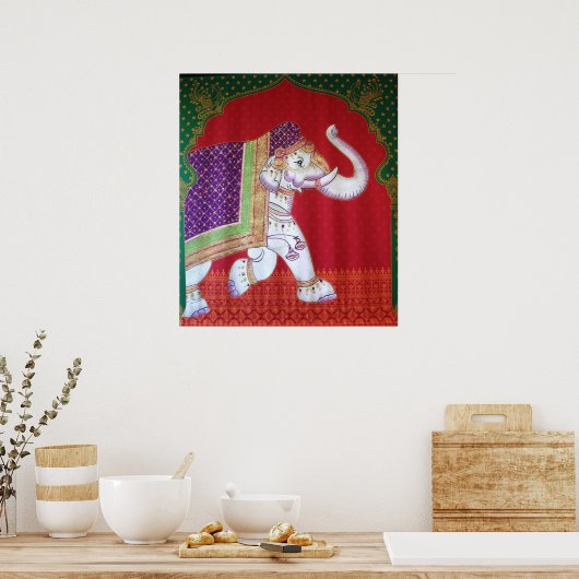 Affiche indienne d'éléphants (Cuisine)