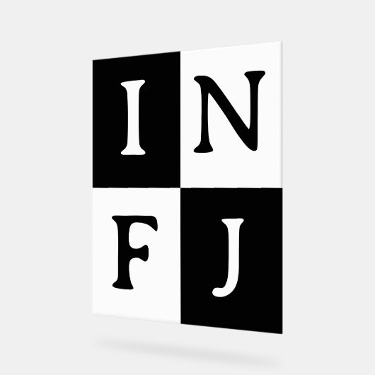 Affiche INFJ : décoration murale noir et blanc (Angle)