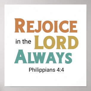 Affiche Inspirante Biblique Réjouissez-vous Toujou