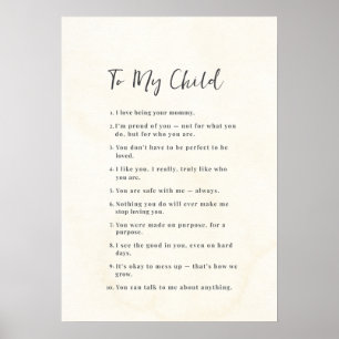 Affiche inspirante de maman à enfant