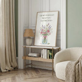 Affiche inspirante de pot Mason avec fleurs sauvag