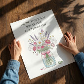 Affiche inspirante de pot Mason avec fleurs sauvag