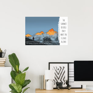 Affiche inspirante du lever de soleil sur l'Everes