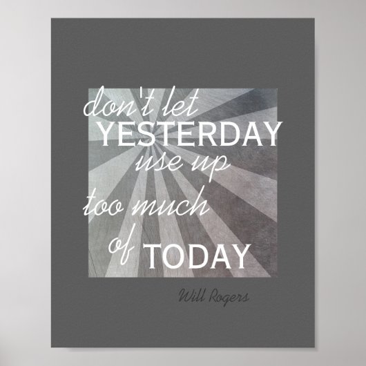 affiche inspirante Will Rogers cite gris foncé (Devant)