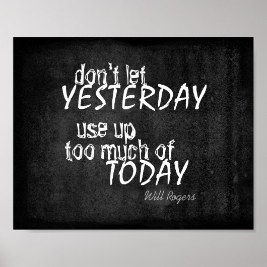 affiche inspirante Will Rogers cite sur grey (Devant)