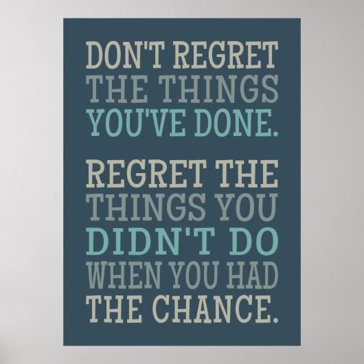 Affiche Inspirational REGRETS (Devant)