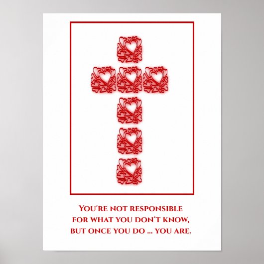 Affiche Inspirationnelle De La Croix Des Coeurs (Devant)
